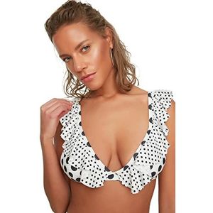 Trendyol Dames Het kant van de Polka-Dot Bikini Top, Multi Color, 40