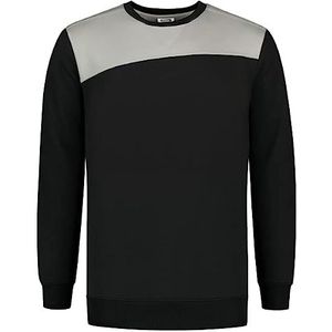 Tricorp 302013 Workwear tweekleurig kruisnaad sweatshirt, 70% katoen/30% polyester, 280 g/m², zwart-grijs, maat XL