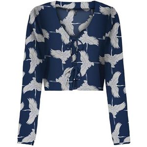 ONLY Onlnova Life Vis L/S Hailey Tie Top, diepblauw, XS Dames, Diepblauw, XS