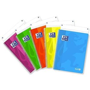 Favorit Notitieboek met spiraalbinding, A4, liniatuur 1R, papier 90 g/m², 5 stuks, verschillende kleuren
