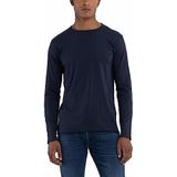 Replay Heren T-shirt korte mouwen met logo-print, Midnight Blue. 576 cm, L