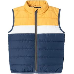 NAME IT Jongens NMMMYLANE Vest Block gewatteerd vest, Golden Spice, 104, Golden Spice, 104 cm