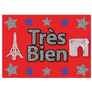 Tres Bien Franse Sparkling Beloning Ansichtkaarten