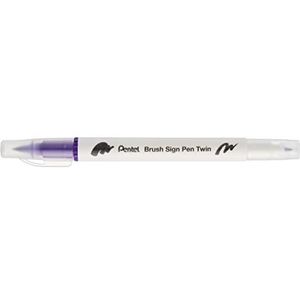 Pentel Penseel Teken Pen Twin Tip Violet - Pack van 10