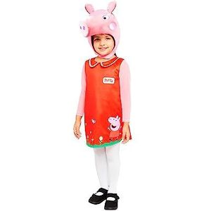 Amscan 9907549 Kindermeisjes Officiële Peppa Pig gelicentieerde pluche hoofd Fancy Dress Kostuum (4-6 jaar)