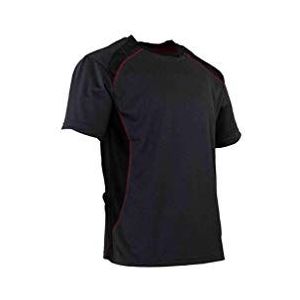 LMA Workwear 9180 SCORE tweekleurige korte mouwen anti-UV-T-shirt met UPF 50+, maat 3XL, grijs/zwart/rood