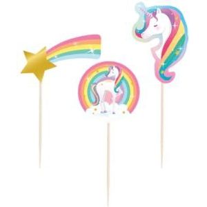 PD-Party 7031633 Feest Cocktail Prikkers ; Vieringen ; Speciale Evenementen - Unicorn, Veelkleurig, 6.5cm Lengte x 3cm Breedte x 0.1cm Hoogte