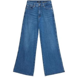7 For All Mankind - Wide Leg Jeans - Blauw - Katoen - Hoge Taille