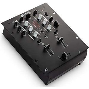 Numark M2 - 2-kanaals Scratch DJ-mixer, rekbaar met 3-bands EQ, microfooningang en vervangbare crossfader met reverse- en slope-regelaars
