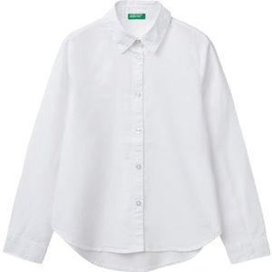 United Colors of Benetton Shirt voor meisjes en meisjes, Wit, 170