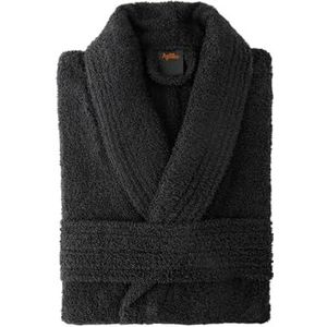 Top Towel Elegante badjas voor dames en heren, 100% katoen, 500 g/m², met capuchon of zonder capuchon, zacht en absorberend voor douche, spa en zwembad, Zwart, XXL