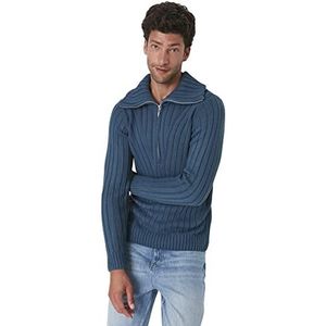 Trendyol Man Regular Basic Gebreide Trui Met Hoge Hals, Indigo, L