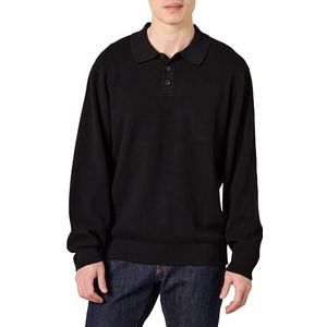 Amazon Essentials Heren Relaxed-Fit Polo Sweater, Zwart, XX-Large