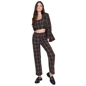 Trendyol Vrouwen Normale taille Rechte pijpen Broek met wijde pijpen, Zwart, 62