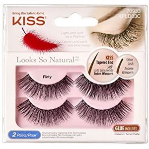 KISS Look So Natural Collection, 2 paar kunstwimpers, flirty, gemakkelijk te dragen, bevat wimperlijm, duopack