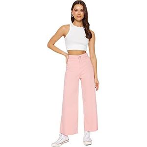 Trendyol Vrouwen hoge taille skinny fit culotte jeans, poeder, 36, Poeder, 34