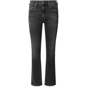 Pepe Jeans Dames Slim Jeans MW Grace Jeans, Zwart (Denim-9FA), 24W/30L, Zwart (Denim-9fa), 24W / 30L