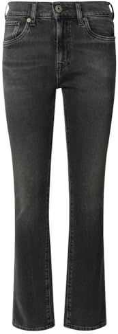 Pepe Jeans Dames Slim Jeans MW Grace Jeans, Zwart (Denim-9FA), 24W/30L, Zwart (Denim-9fa), 24W / 30L