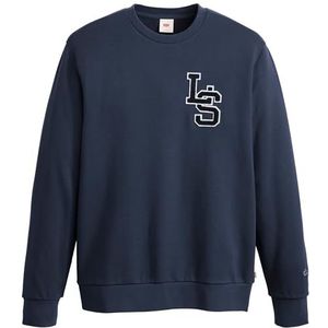 Levi's Heren Standard Graphic Crew Sweatshirt, Ls Letterman Dress Blues, S