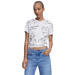 Desigual - Mickey Sketch - T-shirt - Effen - Korte Mouwen - Ronde Hals
