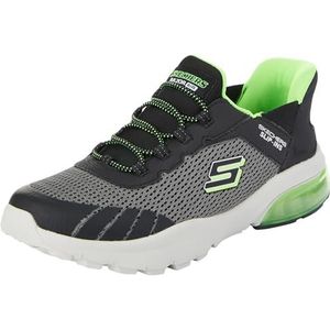 Skechers Slip-On voor jongens, Houtskool Textiel Zwarte Synthetische Trim, 28 EU