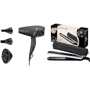 Remington Föhn Supercare PRO (2200 Watt 130km/u, AC Motor) Hair Dryer AC7250 (Amazon Exclusief) & Remington Stijltang Pearl (Keramische coating, 150-235 °C) Hair Straightener S9501