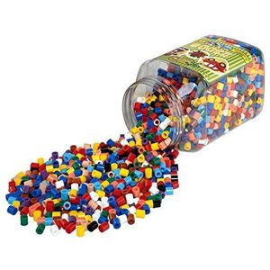 Hama Parels 8587 strijkkralen, doos met ca. 2.300 kleurrijke maxi knutselkralen met diameter 10 mm, kleurrijke mix, creatief knutselplezier voor groot en klein