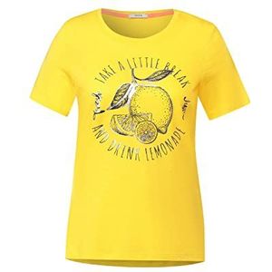 Cecil Dames B317776 zomershirt met citrusvruchten en woording, citroen juice Yellow, S