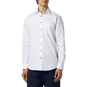 Seidensticker Heren Regular Fit shirt met lange mouwen, Wit, 46 NL