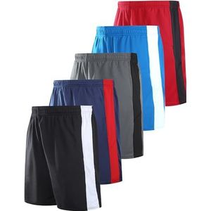 Liberty Imports Sportshorts van mesh met zakken, marineblauw/grijs/zwart/lichtblauw/rood, M voor heren, marineblauw/grijs/zwart/lichtblauw/rood, M