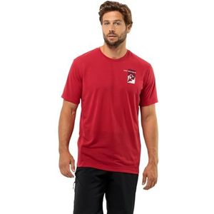Jack Wolfskin Vonnan S/S Graphic T M T-shirt, Red Glow, M Heren, Red Glow, M