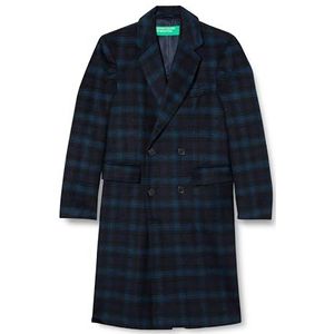 United Colors of Benetton mantel voor heren, Tartan donkerblauw 904, 46