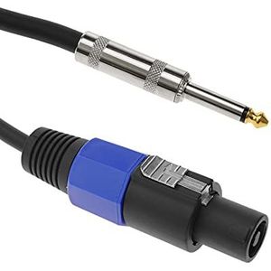 BeMatik - Speakon kabel luidsprekers NL2 naar jack 6.3mm 2x1.5mm 15GA 10m