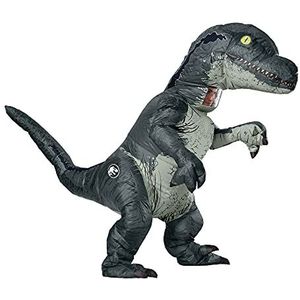 Rubie's Officieel Jurassic World Fallen Kingdom, Velociraptor Opblaasbaar Dinosaurus Kostuum, Volwassenen One Size