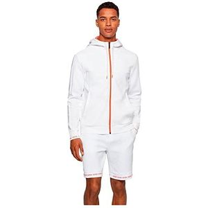 BOSS Heren Saggy 1 sweatshirt met capuchon met geborduurd logo en ritssluiting, White100, M