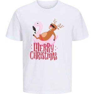 JACK & JONES Jjchristmas Tee Ss Crew Neck Xmas, wit, L