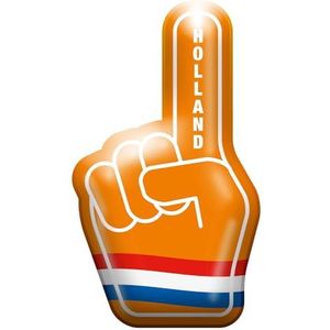 Folat 24283 Oranje Nederlands Kingsday Voetbal Europees Kampioenschap Opblaasbare Hand 'Holland' -Oranje-15,4 x 15,8 cm