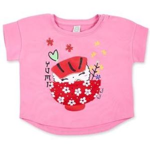 Tuc Tuc T-shirt met korte mouwen voor meisjes in roze en print, Roze, 12 Maanden