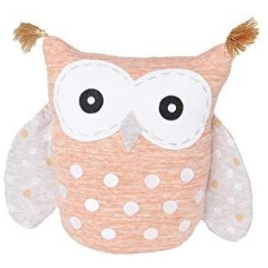 HEITMANN DECO Deurstopper uil - raamstopper dier van stof - decoratie kinderkamer, woonkamer, keuken - abrikoos, natuur