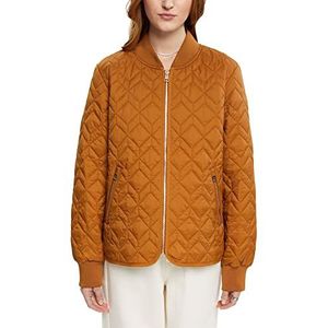 ESPRIT Collection Gewatteerde jas met geribde kraag, caramel, XXL