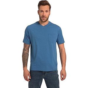 JP 1880, T-shirt voor heren, grote maten, basic, halve mouwen, V-hals, flamjersey, tot 8 XL, oceaanblauw, 6XL