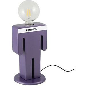 Pantone by Homemania 7002-4011-ERPN Homemania tafellamp, bureau, nachtkastje, violet, wit, zwart, hout, 15 x 15 x 26 cm, 1 x E27, max. 100 W, afmetingen van het product: L15 x T15 x A26 cm, 1,02 kg