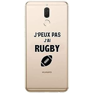 Zokko Beschermhoesje Huawei Mate 10 Lite Jpeux Pas J'Ai Rugby – zacht, transparant, zwarte inkt