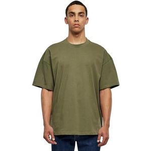Build Your Brand Heren T-shirt Ultra Heavy Cotton Box Tee, Basic T-shirt voor mannen, oversized fit, maten XS - 5XL, olijfgroen, S