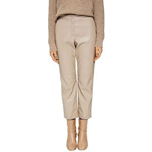 ESPRIT Collection Cropped broek in lederlook, taupe (light taupe), 44