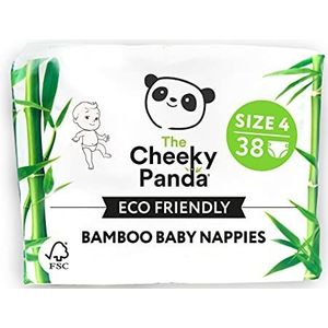 The Cheeky Panda Bamboe gevoerde luiers | Maat 4 (9-14 kg, 38 luiers) | Super absorberende kern, tot 12 uur bescherming, milieuvriendelijk, superzacht, sterk en duurzaam