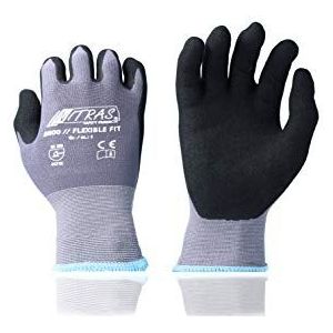 NITRAS 8800 flexibele pasvorm allroundhandschoenen tuinhandschoenen, hoge slijtvastheid, zeer goede grip - VPE 12 paar, maat: 10, zwart/grijs