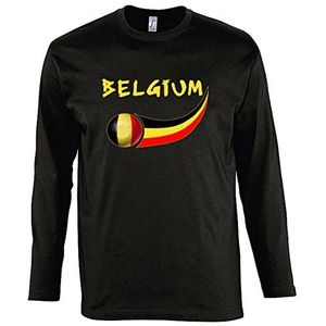 Supportershop T-shirt L/S zwart België voetbal