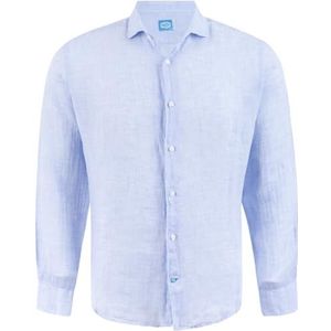 Panareha Men's Vichy Linen Shirt KRABI Blue (L)