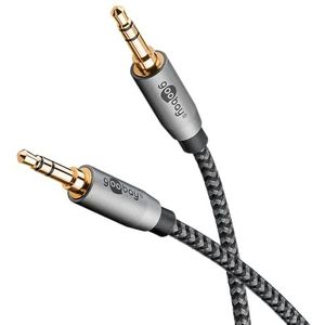 goobay 65273 3,5 mm audio AUX-kabel 1 m jack kabel voor hoofdtelefoon, autoradio, pc, tablet, luidsprekerkabel/vergulde verbinding